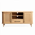 Wooden television stand with storage space and cable management 120 x 40 x 60cm