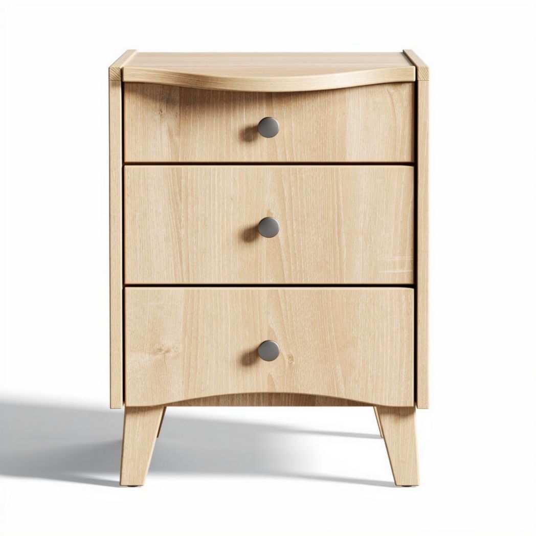 Wooden nightstand with three drawers for bedroom storage 40 x 30 x 60cm