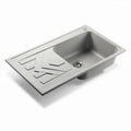 Gray composite kitchen sink with countertop drainage area 50 x 40 x 15cm