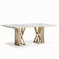 Marble dining table with gold stainless steel base 200 x 100 x 75cm