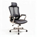 Mesh and leather office chair with adjustable headrest and armrests 60 x 60 x 120cm