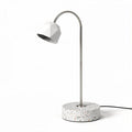 Geometric white desk lamp with concrete base and adjustable arm 20 x 20 x 50cm