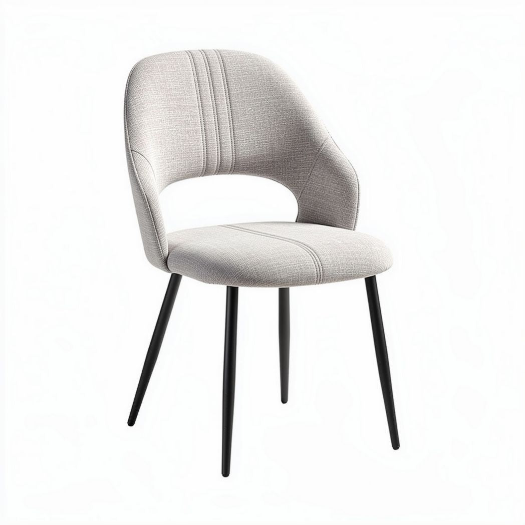 Fabric dining chair with minimalist design and metal legs 40 x 40 x 85cm