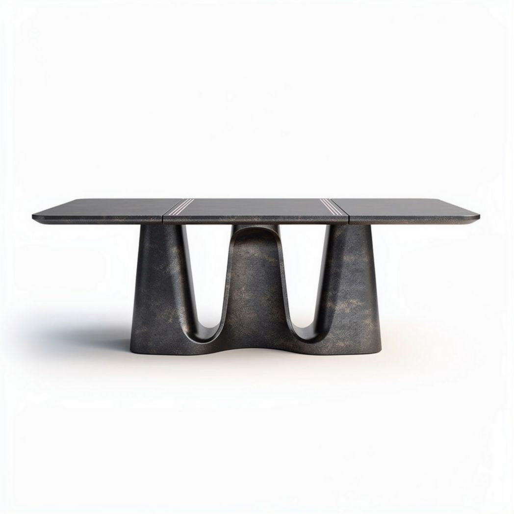 Concrete dining table with modern design and sleek finish 150 x 80 x 75cm